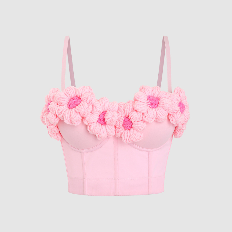 Pletený top so strapami s odnímateľnými ramienkami, ultra krátka dĺžka ≤40 cm, pletený vzor, zmes polyesteru a elastanu, leto 2025