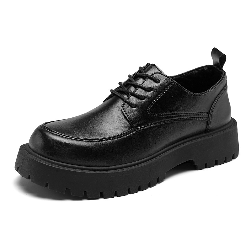 Meeste äriteemaline kingad kunstnahast, kõrgust tõstev platvorm, madal ülaosa, ümmargune varvas, hingav vooder