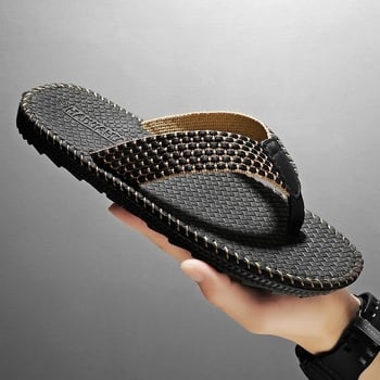 Pánske žabky typu T s pletenými remienkami, EVA vrchný materiál a EVA podrážka, športový štýl, jar 2025