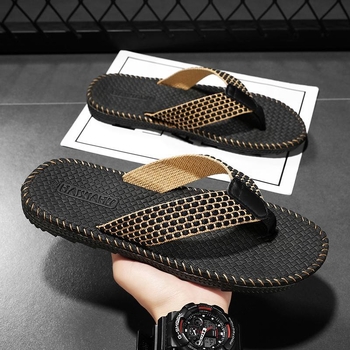 Pánske žabky typu T s pletenými remienkami, EVA vrchný materiál a EVA podrážka, športový štýl, jar 2025