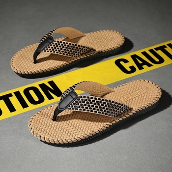 Pánske žabky typu T s pletenými remienkami, EVA vrchný materiál a EVA podrážka, športový štýl, jar 2025