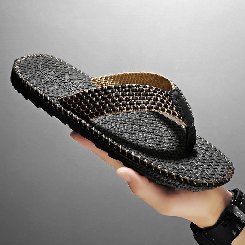 Pánske žabky typu T s pletenými remienkami, EVA vrchný materiál a EVA podrážka, športový štýl, jar 2025