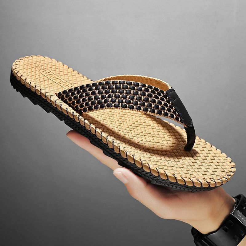 Pánske žabky typu T s pletenými remienkami, EVA vrchný materiál a EVA podrážka, športový štýl, jar 2025