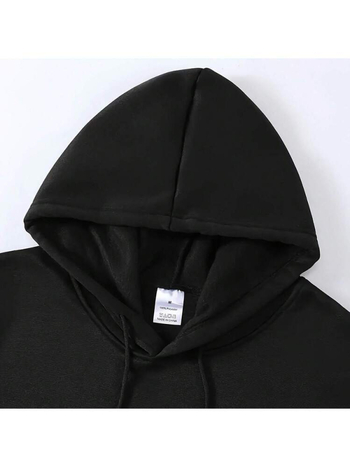 Kapucňasti oversize džemper s geometrijskim printom – Flat Cloth materijal, okrugli ovratnik, srednja duljina, dugi rukavi