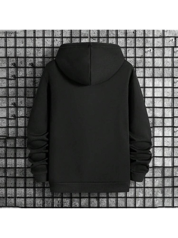 Kapucňasti oversize džemper s geometrijskim printom – Flat Cloth materijal, okrugli ovratnik, srednja duljina, dugi rukavi