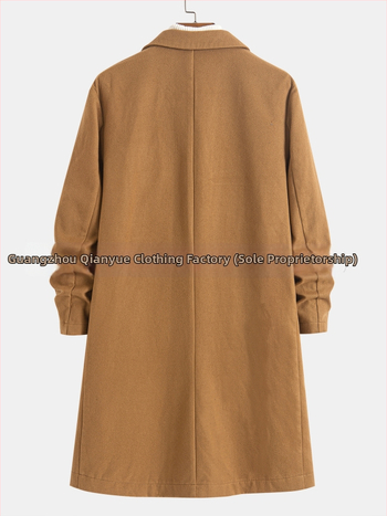 Vyriškas paltas - lengvas verslo stilius, laisvas kirpimas, 100% poliesteris, MQ622, 2025 ruduo