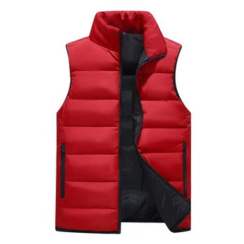 Pracovná vesta s izoláciou z perového bavlny, hrubý materiál, zips, stojací golier