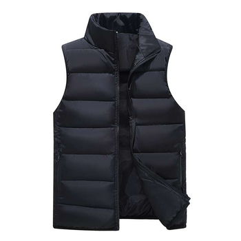 Pracovná vesta s izoláciou z perového bavlny, hrubý materiál, zips, stojací golier