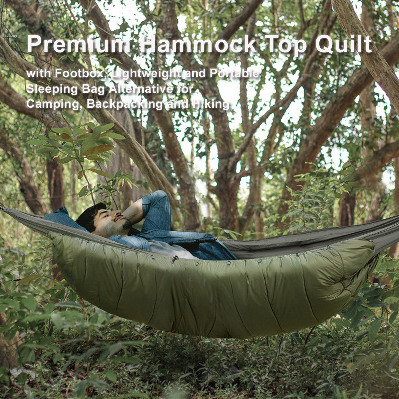 Išorinis žiemos kempingams – hamakas su storesniu šilto užklotą (Prekės ženklas: Other; Be laikiklio; Hamako paviršiaus medžiaga: nailono virvė)