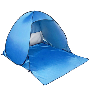 Automatinė greito atidarymo paplūdimio palapinė kempingui, vieno sluoksnio konstrukcija, 190T audinys, svoris 800 g, stiklo pluošto strypai, išorinis vandeniui atsparus 1000–1500 mm