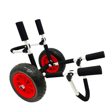 Sulankstomas SUP laivo vežimėlis – aliuminio lydinio rėmas, nerūdijančio plieno varžtai, putų buferis, atsparios važiuoklės padangos pliažui, kalnams ir nelygiems reljefams