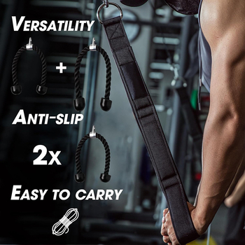 Mâner de antrenament cu funie, tracțiune în sus în trei etape pentru biceps/triceps, funie din latex, accesoriu universal de fitness