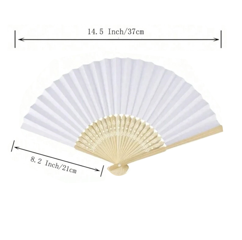 Χειροποίητος ανεμιστήρας από μεταξωτό ύφασμα, πλαίσιο από λωτό ξύλο, τεχνική θερμικής μεταφοράς, δυνατότητα προσαρμογής