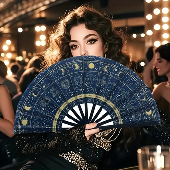 Dvanaest znakova zodijaka sklopni fan s plastičnim skeletom, 33 cm, veliki format, kung fu stil, koncertni suvenir