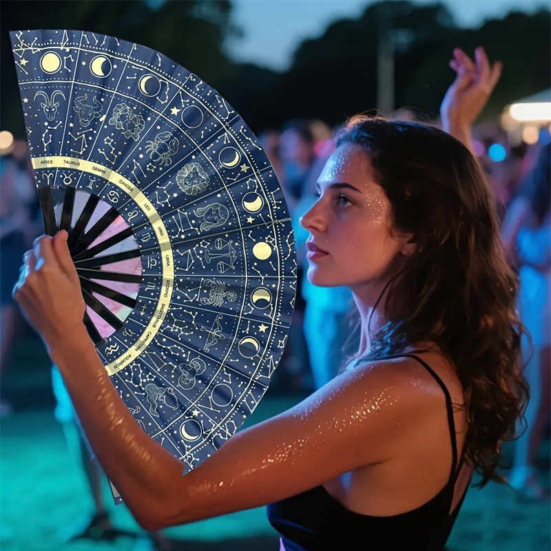 Dvanaest znakova zodijaka sklopni fan s plastičnim skeletom, 33 cm, veliki format, kung fu stil, koncertni suvenir