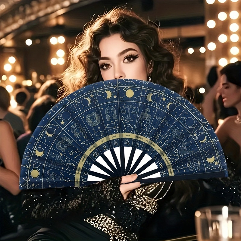 Dvanaest znakova zodijaka sklopni fan s plastičnim skeletom, 33 cm, veliki format, kung fu stil, koncertni suvenir