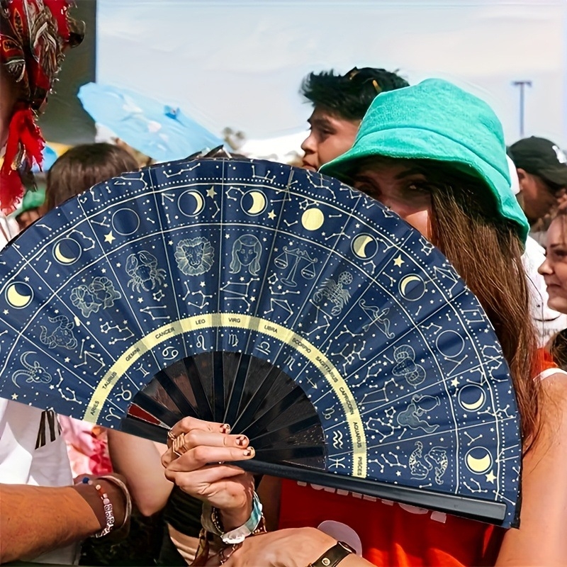 Dvanaest znakova zodijaka sklopni fan s plastičnim skeletom, 33 cm, veliki format, kung fu stil, koncertni suvenir