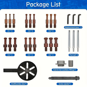 Vytiahnovač ložísk, 18 v 1, trojhákový ťah, demontážne nástroje pre ložiská s vnútorným otvorom, uhlíková oceľ, univerzálna séria