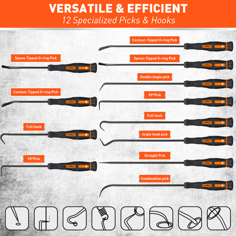 Sada háčikov na háčkovanie (12 ks, Model 86521, Materiál: Iné, Pre údržbu telekomunikácií)