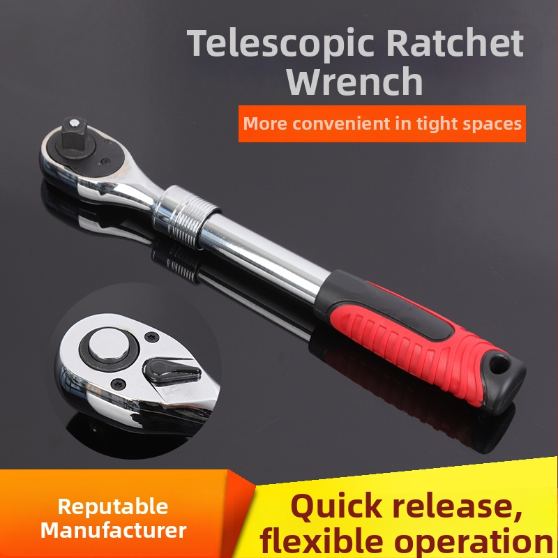 Just Right vysúvací ráčňový kľúč s automatickým rýchlym uvoľnením, obojsmerný, priemyselnej kvality, CR-V oceľ pre údržbu a opravy strojov