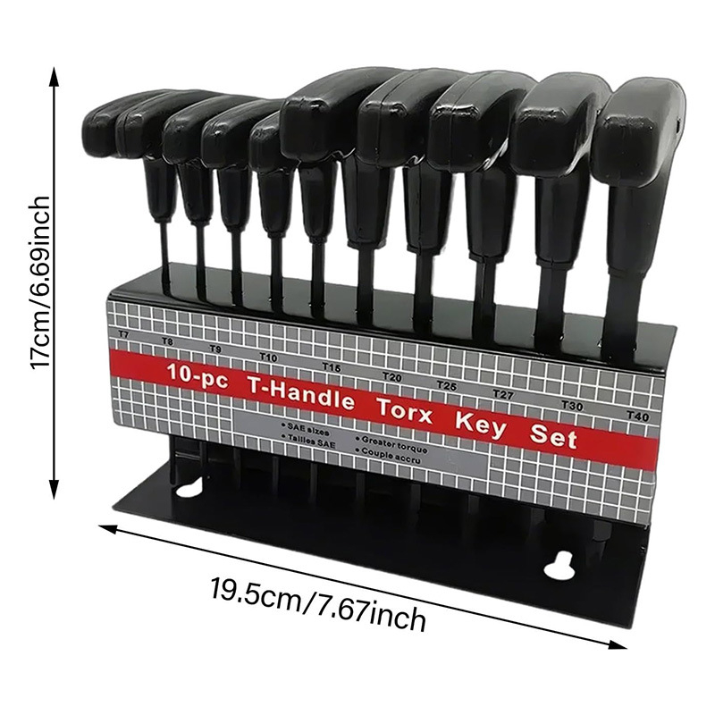10-dielny set Torx T kľúčov a skrutkovačov – 45# oceľ | Povrchová úprava | NACHEE