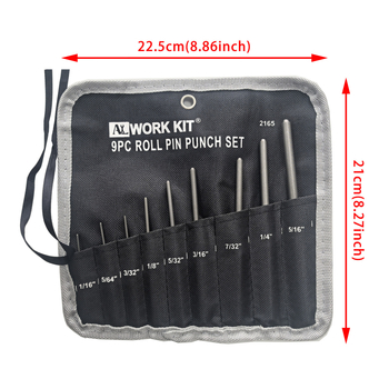 9-dielny set dierovačov pre opravu opaskov a zbraní (otvorovač opaskov, dutý dierovač, kladivo, dláto)