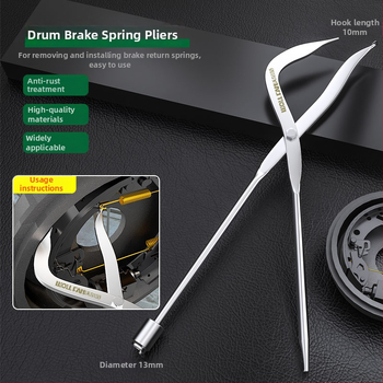 Pružinové kliešte na bubnové brzdy – demontážny nástroj pre nastavenie brzdových častí (Značka: Other; Materiál: Alloy steel; Rozsah použitia: Other)