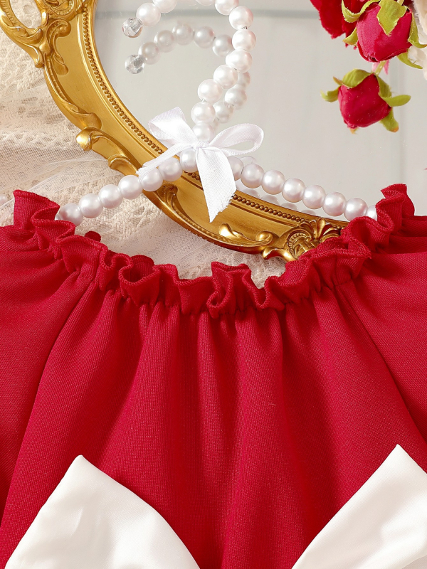 Детска рокля с дълги ръкави, декорация с пеперуда и пола в стил принцеса, полиестер | стил: корейска версия | материя: полиестер | подплата: полиестер | възраст: 0–12 месеца | сезон: пролет и есен