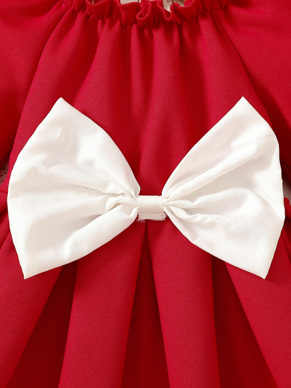 Детска рокля с дълги ръкави, декорация с пеперуда и пола в стил принцеса, полиестер | стил: корейска версия | материя: полиестер | подплата: полиестер | възраст: 0–12 месеца | сезон: пролет и есен