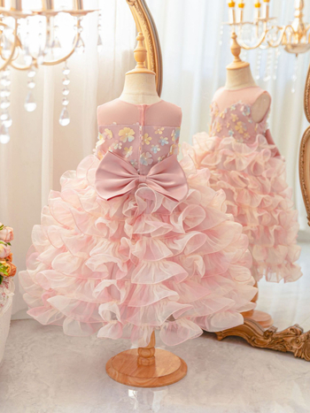 Detské formálne šaty – štýl princeznej/európsky štýl, polyester (91–95%), enzýmové pranie, 2025 leto