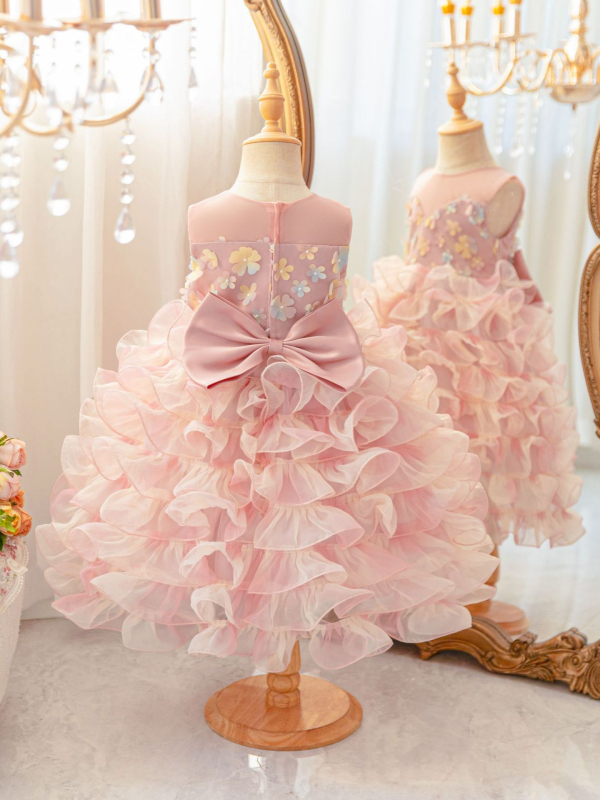 Detské formálne šaty – štýl princeznej/európsky štýl, polyester (91–95%), enzýmové pranie, 2025 leto