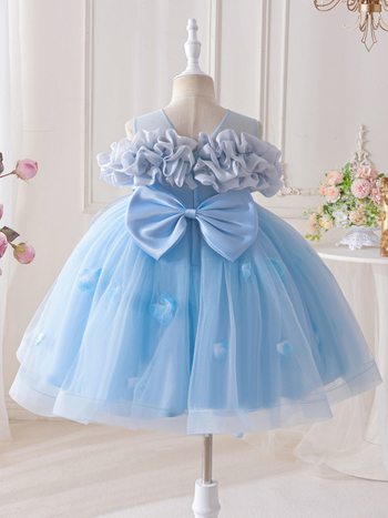 Flitrové detské slávnostné šaty, princezná štýl, európsky dizajn, polyesterová látka s bavlnenou podšívkou, enzýmové pranie, pre vek 3–8 rokov, všetky ročné obdobia