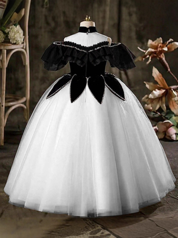 Detské šaty pre vek 3–8 rokov: polyesterový materiál, bavlnená podšívka, enzýmové pranie, všetky ročné obdobia, štýl princeznej európsko-americký