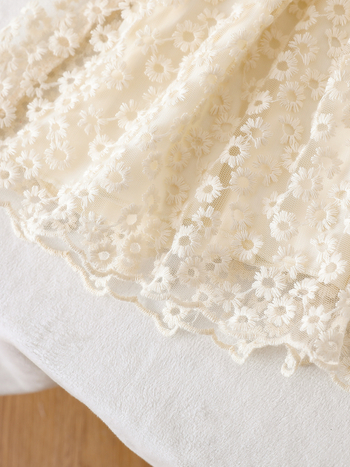 Dievčenské šaty s dlhými rukávmi, okrúhly výstrih, čipka, 100% polyester, podšité