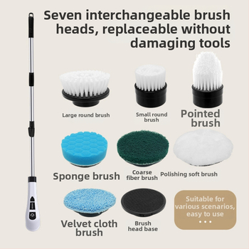 Elektrická čistiaca kefka – multifunkčná ručná čistiaca kefa do kuchyne a kúpeľne, USB napájanie, 3,7V, dvojrýchlostná regulácia teploty, objem až 300 mL