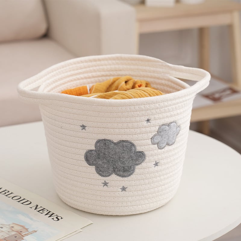 Coș de depozitare din țesătură de bumbac — pentru uz zilnic, destinat livingului, stil desen animat, brand Yuyang
