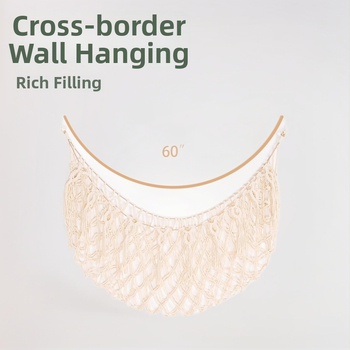 Nástenný sieťový hamak na hračky z bavlneného provazu, ručne tkaný, štýl kreslený roztomilý, oválny tvar, ručné pranie.