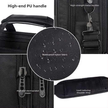 Taška na dokumenty z Oxford látky s uzáverom na zips, podšívka, vnútorné vrecko na telefón a zipsové vrecko a vrecko na notebook, vodeodolná a priedušná