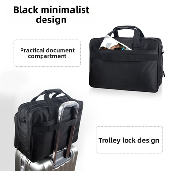 Taška na dokumenty z Oxford látky s uzáverom na zips, podšívka, vnútorné vrecko na telefón a zipsové vrecko a vrecko na notebook, vodeodolná a priedušná