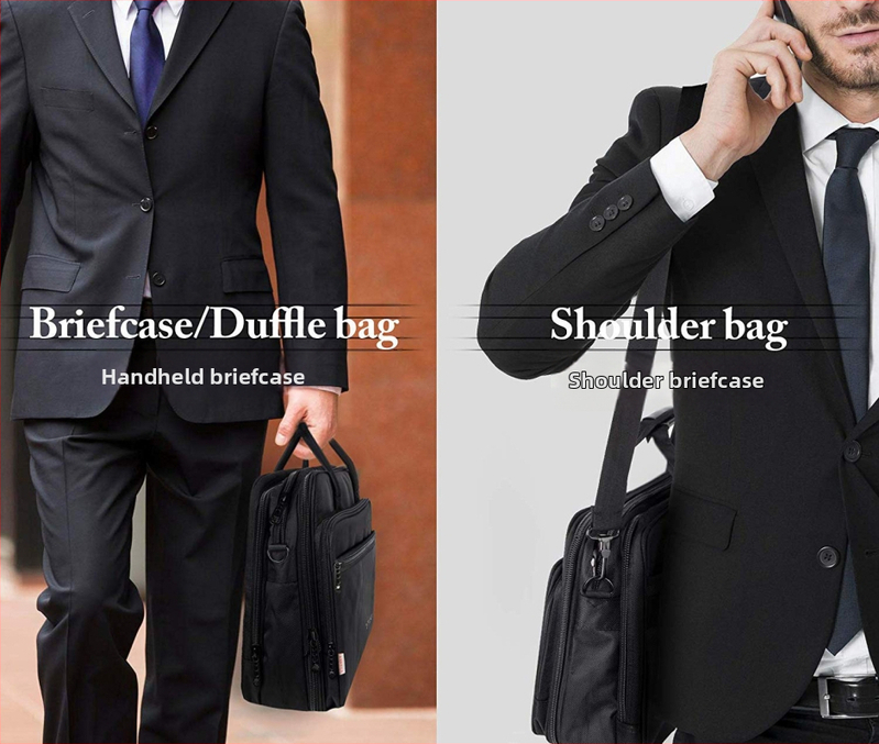 Τσάντα εγγράφων από Oxford ύφασμα με φερμουάρ, επένδυση, εσωτερική θήκη για το τηλέφωνο, θήκη με φερμουάρ και θήκη φορητού υπολογιστή, αδιάβροχη και αναπνέουσα