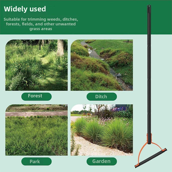 Isunpro Ručný kosič burín pre záhradu s drážkovanou dvojstrannou čepeľou