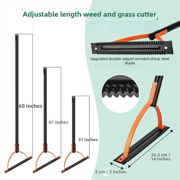 Isunpro Ručný kosič burín pre záhradu s drážkovanou dvojstrannou čepeľou