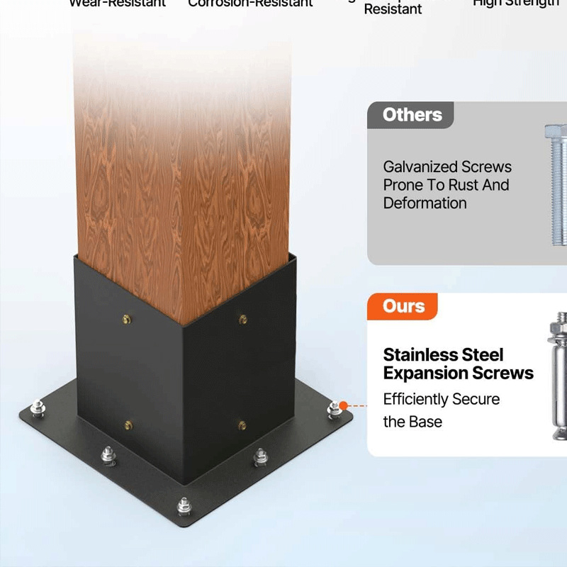 Železná základová sada pre stĺpy vinárskej konštrukcie so štvorhrannými rúrami – Model 456, Číslo tovaru 454, Určené pre nábytok