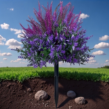 Lavanda umjetni cvijet sa čepom za tlo, ručno izrađen, plastika, vanjska dekoracija