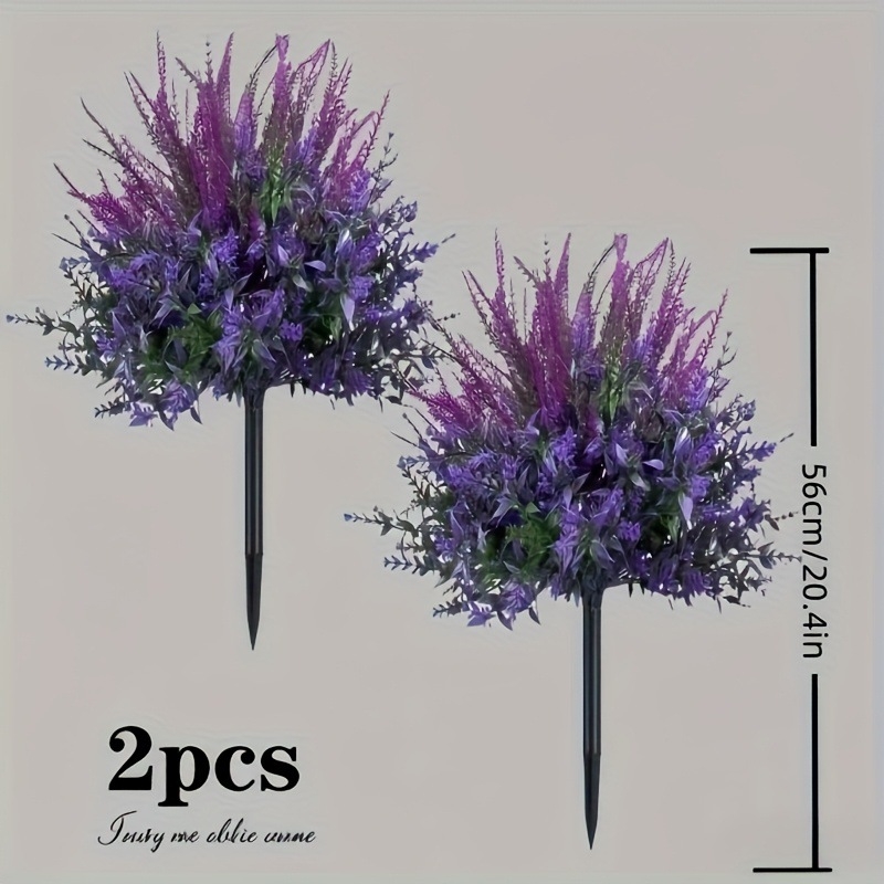 Lavanda umjetni cvijet sa čepom za tlo, ručno izrađen, plastika, vanjska dekoracija