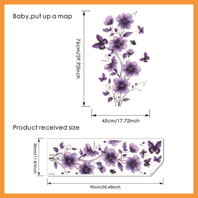 PVC αυτοκόλλητο τοίχου με φυτικά λουλούδια, αδιάβροχο, για σαλόνι και υπνοδωμάτιο, μοντέρνος μινιμαλιστικός σχεδιασμός διακόσμησης