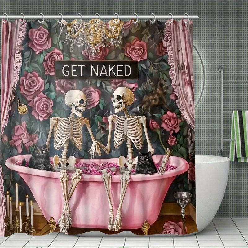 Kúpeľňový 4-dielny set s protišmykovou podložkou, polyesterový materiál, moderný minimalistický štýl, potlačený vzor, potlač loga