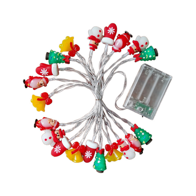 LED Коледна пластмасова висяща гирлянда за вътрешна украса – 20 LED, 4,5V, 2500K, батерия/USB захранване, живот 10 000 ч
