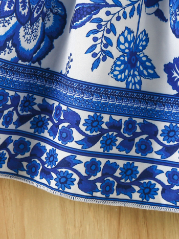 Detské šaty s etnickým štýlom a tenkými ramienkami, brúsená tkanina, zloženie 95% polyester, 5% elastán, podšívka 100% polyester