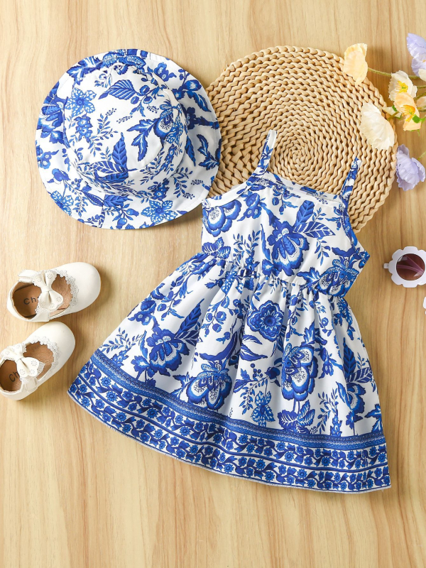 Detské šaty s etnickým štýlom a tenkými ramienkami, brúsená tkanina, zloženie 95% polyester, 5% elastán, podšívka 100% polyester